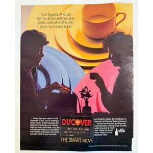 Vintage 1986 Discover Card Women Shopping Sears Advertisement Print Ad